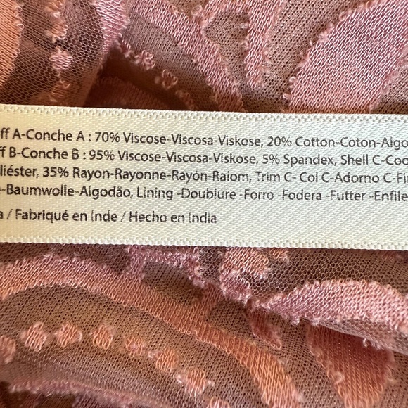 Free People FP One Dusty Pink Adella Burnout Slip Dress Lace Strappy Size S - Picture 16 of 17